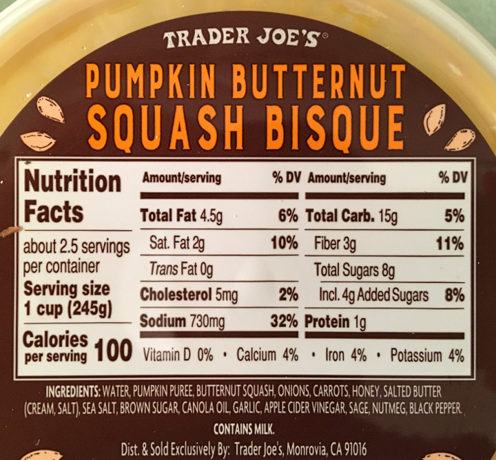 Trader Joe's Pumpkin Butternut Squash Bisque