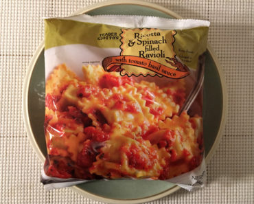 Trader Joe’s Ricotta & Spinach Filled Ravioli with Tomato Basil Sauce Review