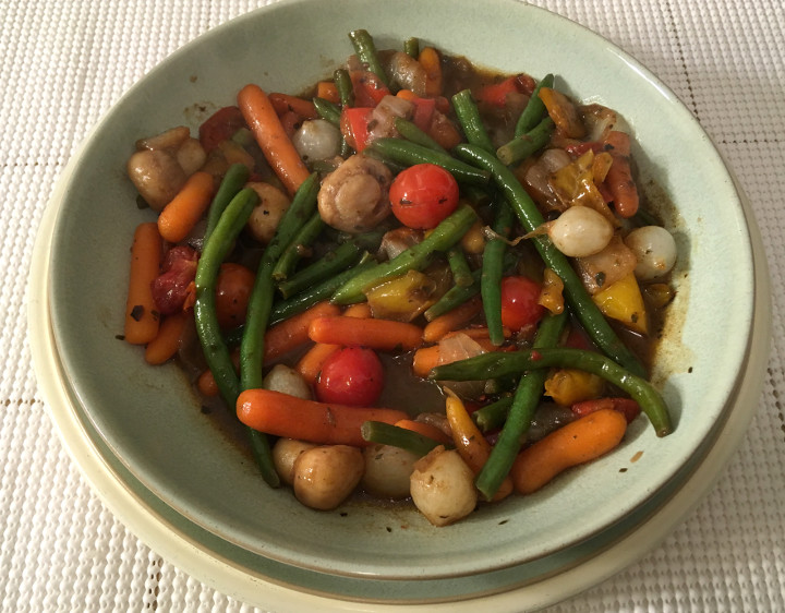 Trader Joe's Fire Roasted Vegetables with Balsamic Butter Sauce