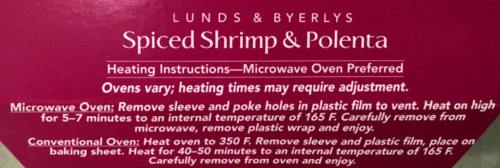 Lunds & Byerlys Spiced Shrimp & Polenta