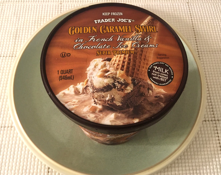 Trader Joe's Golden Caramel Swirl in French Vanilla & Chocolate Ice Cream