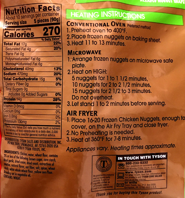 Tyson Fully Cooked Chicken Nuggets (2 lb. Bag) Review – Freezer Meal Frenzy