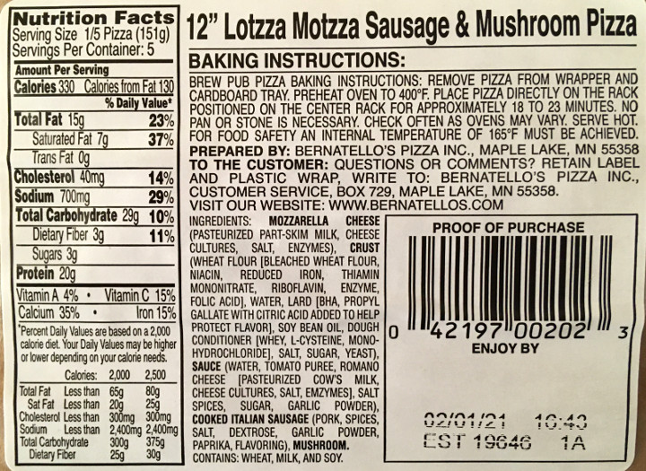 Lotzza Motzza Sausage & Mushroom Pizza