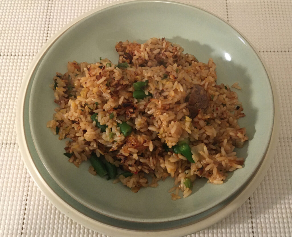 Trader Joe's Korean Inspired Bulgogi Beef Fried Rice with Kimchi