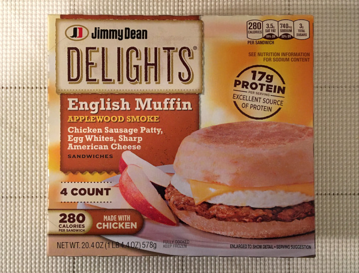 Jimmy Dean Applewood Smoke Chicken Sausage Patty, Egg Whites, Sharp American Cheese Sandwiches on English Muffin