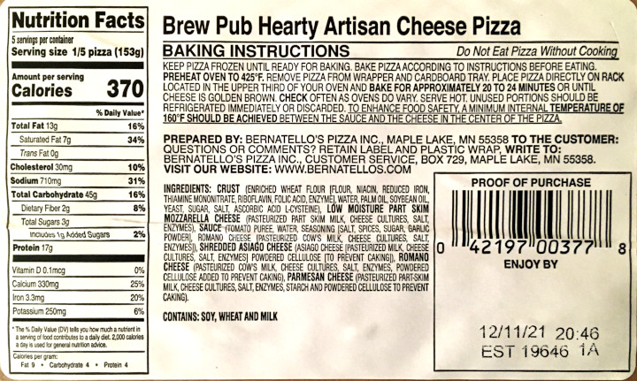 Brew Pub Hearty Artisan Crust 4-Cheese Pizza