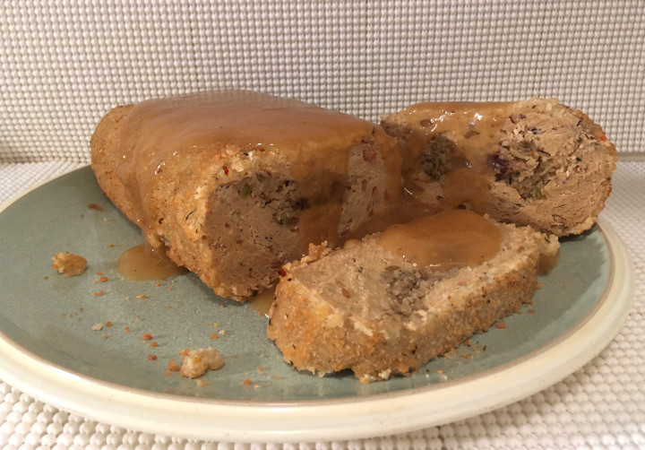 Trader Joe's Breaded Turkey-Less Stuffed Roast with Gravy
